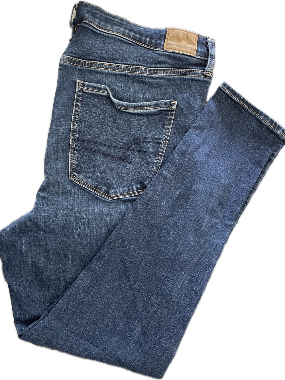 American Eagle Outfitters Women’s High Rise Skinny Jeans in Dark Blue Wash
